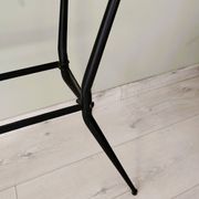 Table d'appoint ancienne en métal et en verre