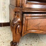 Bonnetière antique wardrobe with beveled ice interior elm magnifying glass style rocaille louis xv