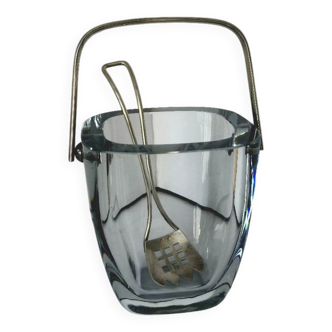 Strömbergshyttan crystal ice bucket with original tongs – scan design
