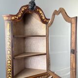 Inlaid corner display cabinet, 19th century