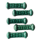 5 green ceramic knife holders with bamboo effect