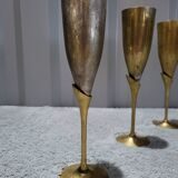 Set of 12 Authentic Antique Vintage Champagne Flutes