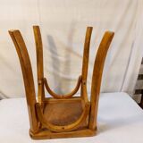 vintage square bistro stool in curved wood