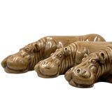 Mid-century Set of 3 ceramic hippos, Zaccagnini Italy 1950s