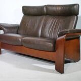 Stressless Leather Scandinavian Sofa Pegasus Couch Two-Seater with Reclining Function