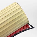 Pair of wall lights with cream silk shade and brass rod from the 1950s