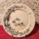 6 large Gien flat plates with hunting decor