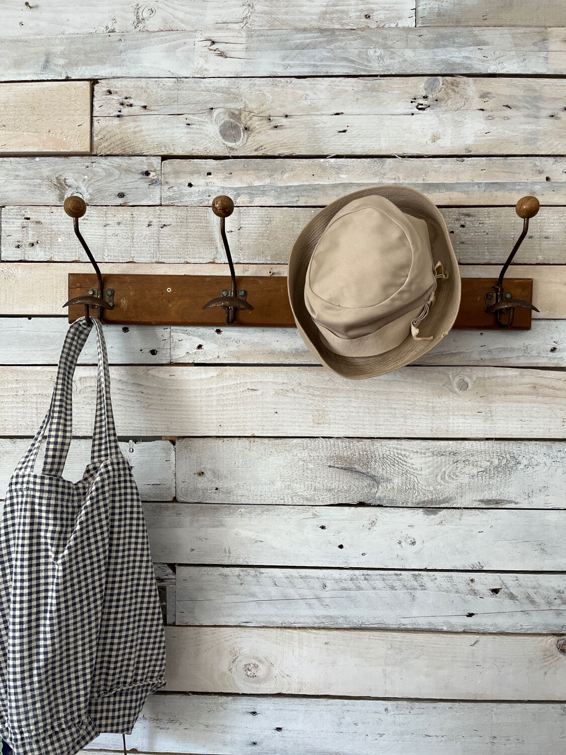 Old oak and metal hook