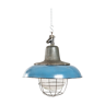 Industrial lamp enamelled in blue