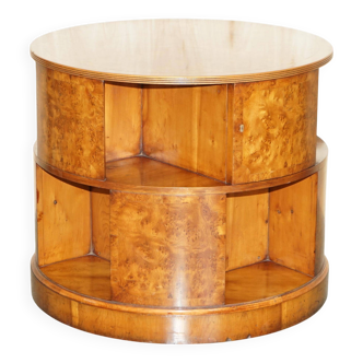 Extra large walnut book table with lockable cabinets.