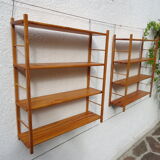 Pair of modular pine wall shelves