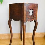 Louis XV bedside table or snack table, 18th century, quadrilobed side openings