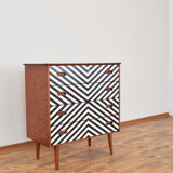 Mid-Century Danish Op-Art Chest of Drawers, 1960s.