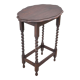 Table bois pieds tournés, table console bois, table ovale, sellette, porte-plante