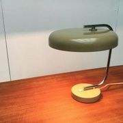 Minimalist German table lamp from the mid-century space age by Hustadt Leuchten, 1960s.