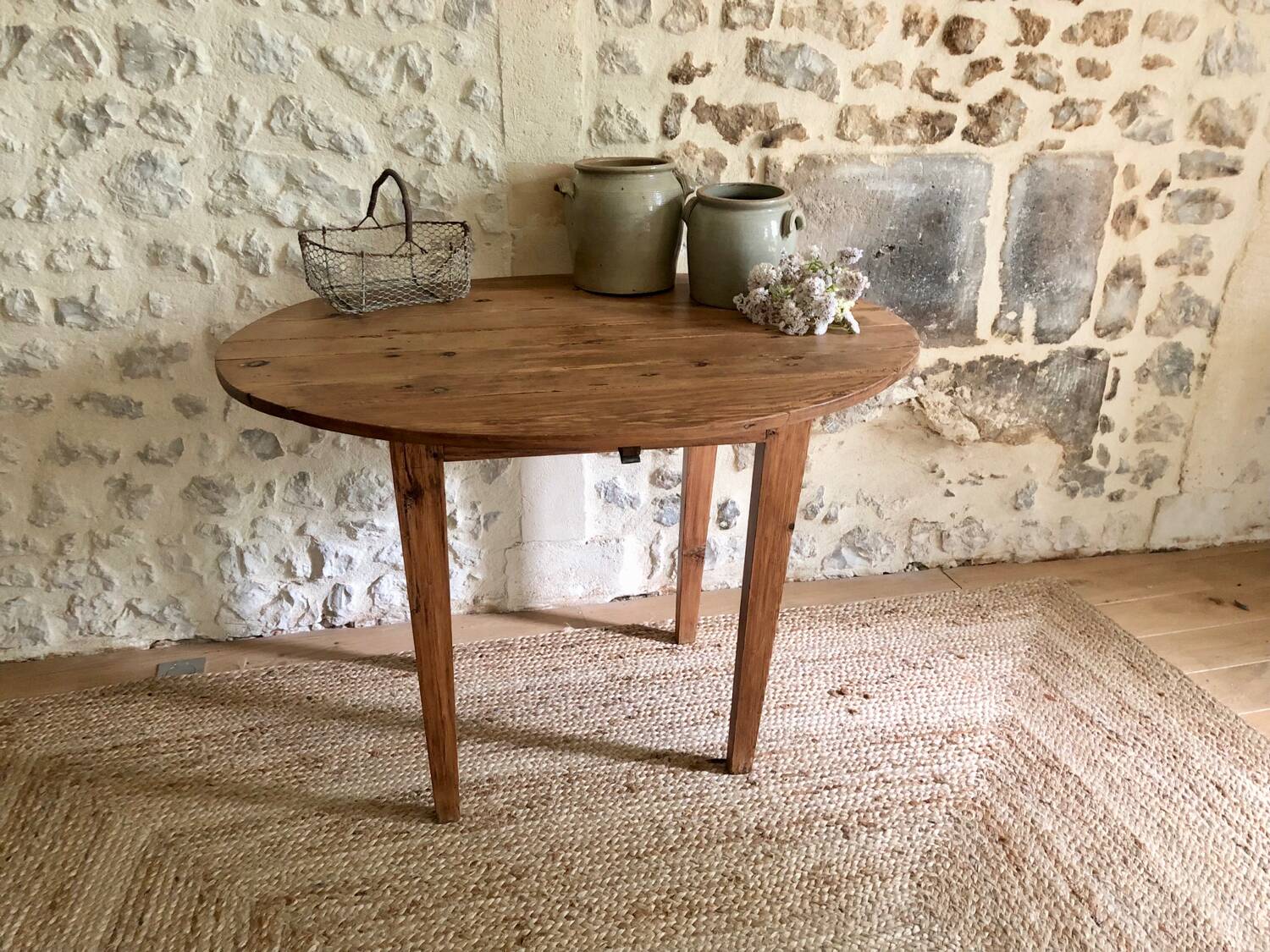 Antique round wooden table