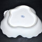 Cobalt blue polylobed basket bowl in LIMOGES Pallas porcelain 1930-40