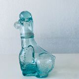 Vintage glass decanter shaped dog poodle