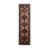 Vintage handmade persian runner rug long traditional tribal wool carpet 66x280cm