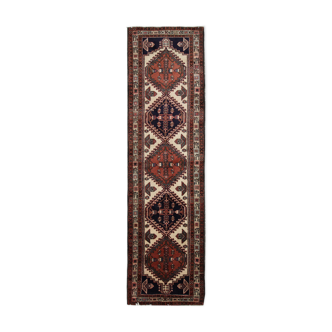 Vintage handmade persian runner rug long traditional tribal wool carpet 66x280cm