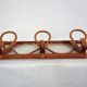 Vintage wall coat rack in bamboo and rattan.