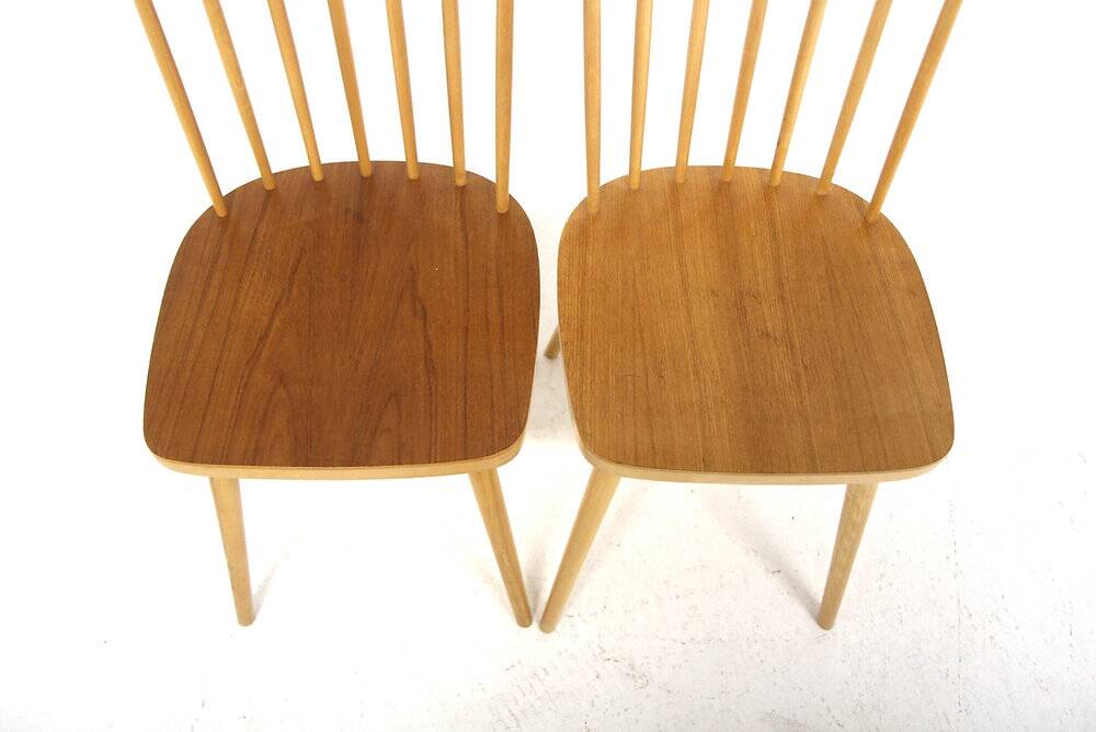 Set of 2 Scandinavian "Pinnstol" chairs in teak, NESTO, Sweden, 1960.