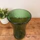 Green blown glass vase with a bubble design