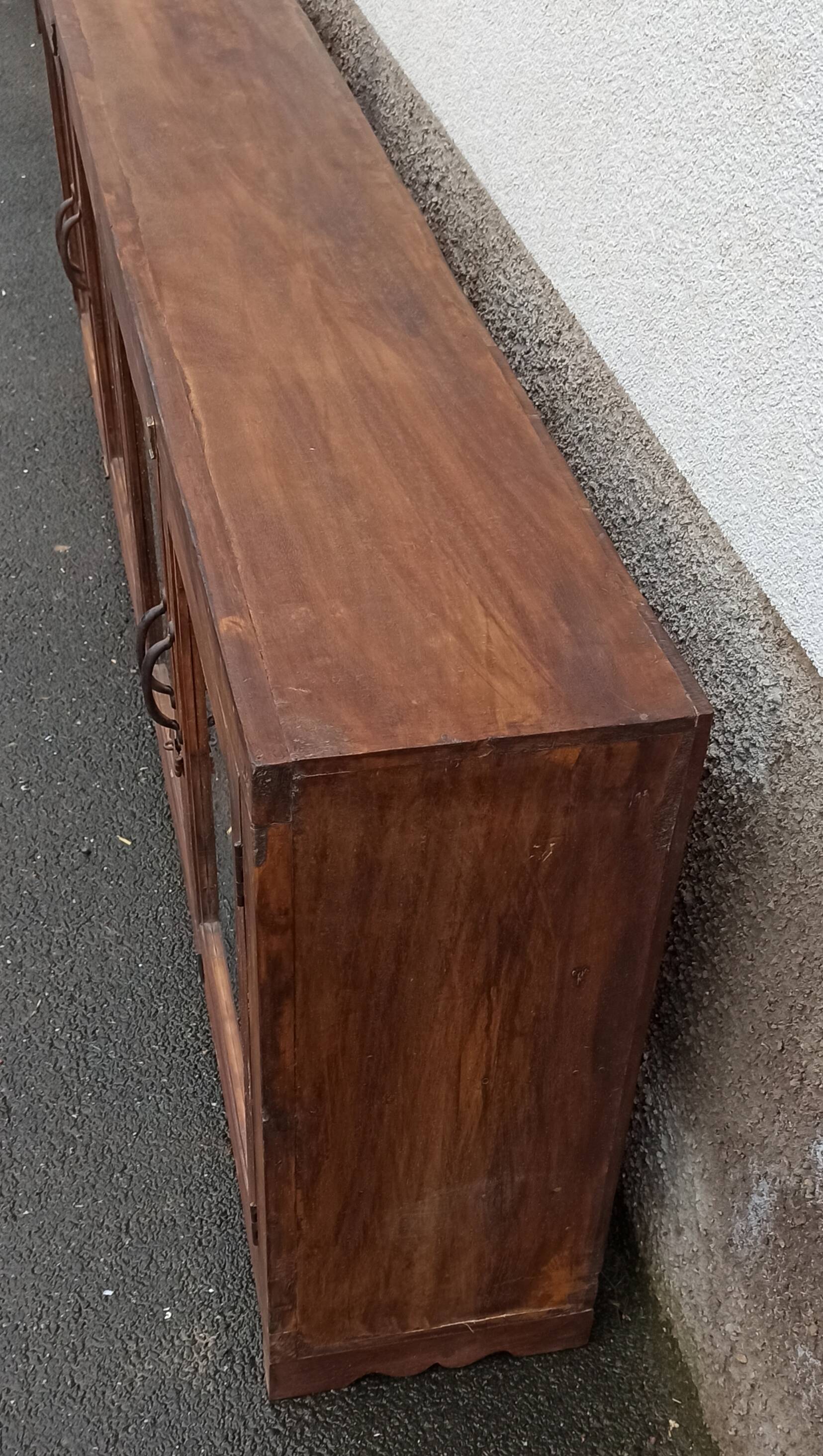 Wooden glass sideboard