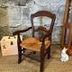 Fauteuil en paille vintage pour enfant