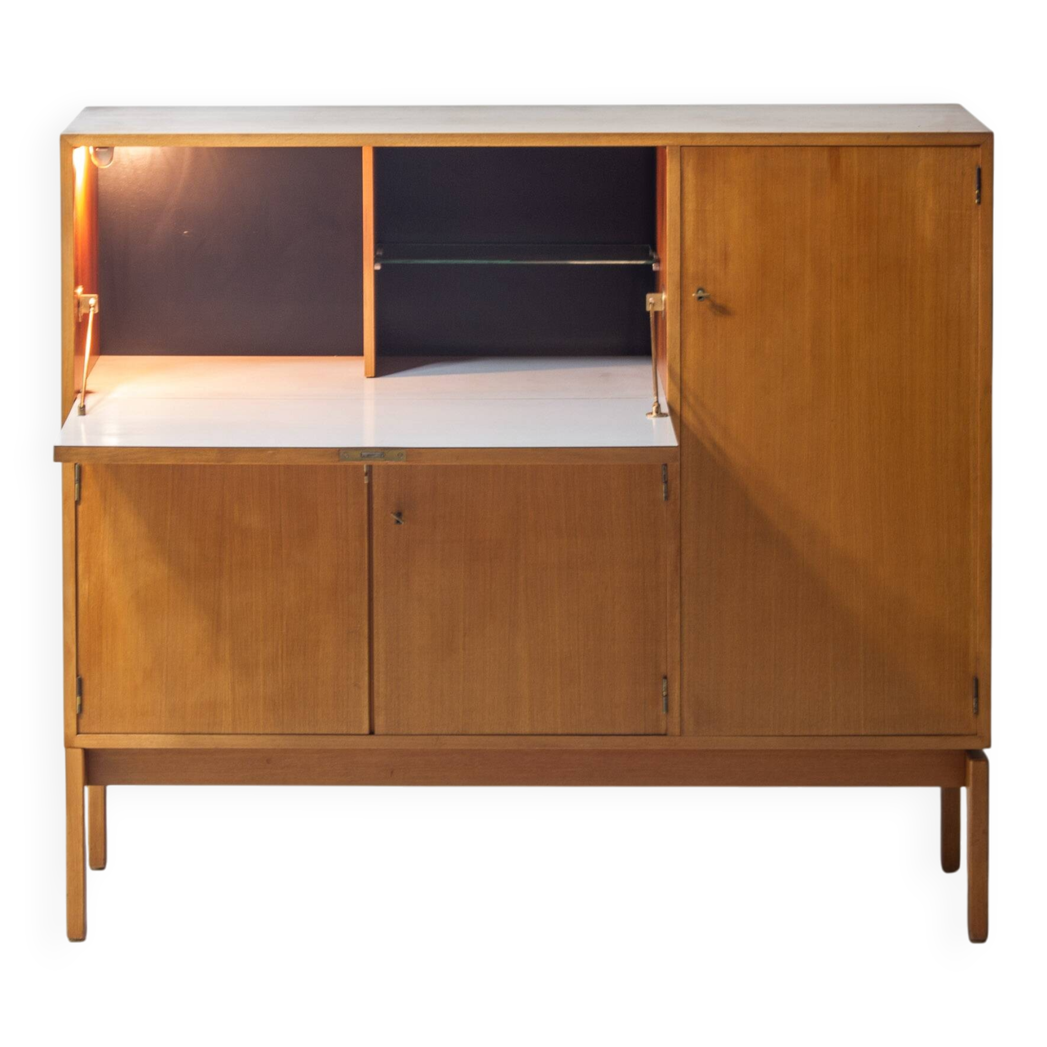 Illuminated mid-century bar cabinet by Jos de Mey, Belgium 1960s