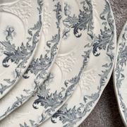 6 Flat Plates Terre de Fer Longwy Model Lorrain