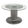 Italian Pedestal Dining Table in Chrome and Glass