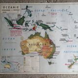 MDI school map: SOUTH AMERICA - OCEANIA fauna vegetation.
