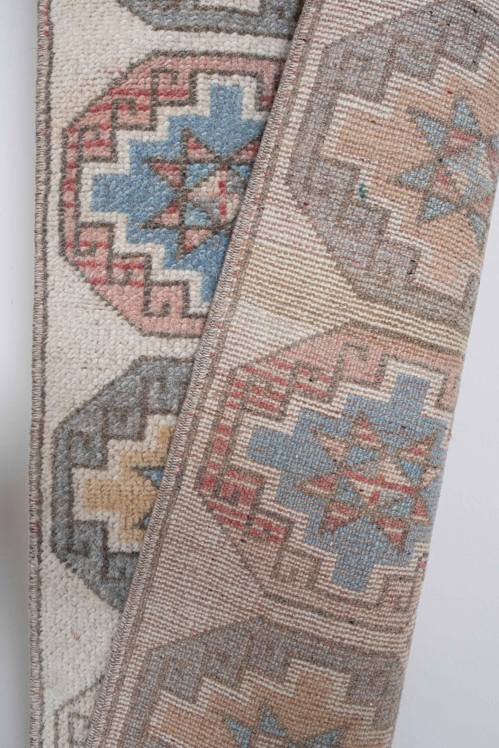 Distressed turkish oushak rug runner 49 x 255 cm
