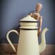 Enamelled yellow coffee maker