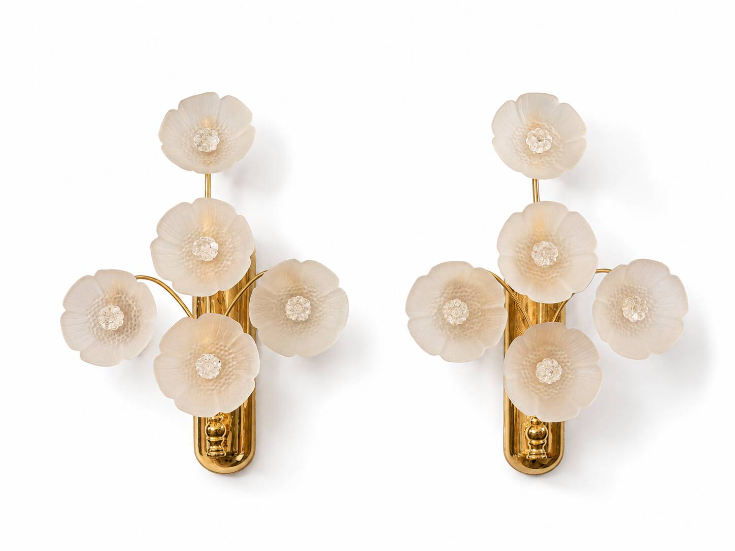 Pair of vintage floral wall sconces