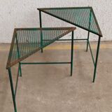 Triangular coffee table in perforated metal Mathieu Mategot