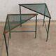 Triangular coffee table in perforated metal Mathieu Mategot