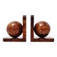 Art Deco bookends in polished solid burl wood