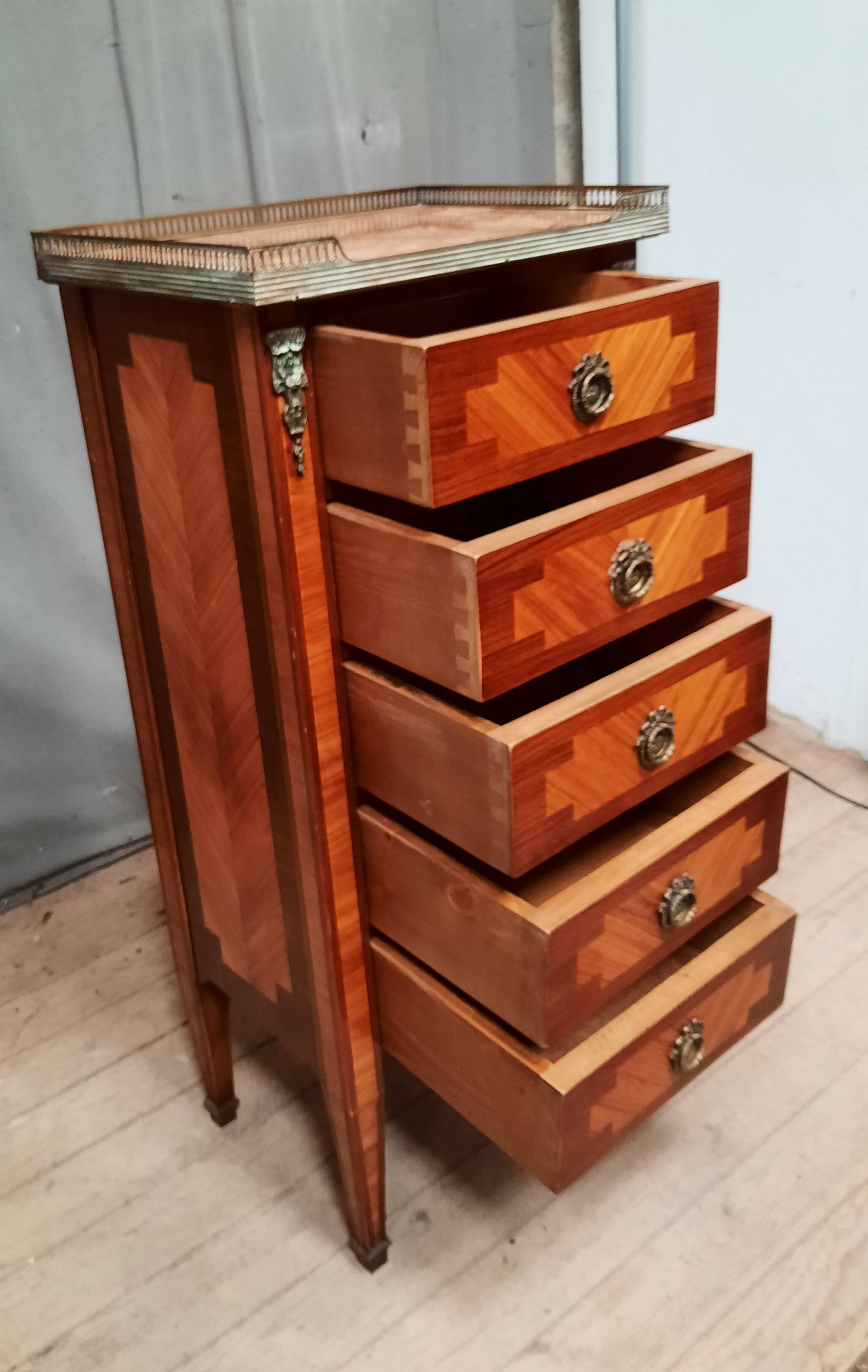 Louis XVI style marquetry chiffonier