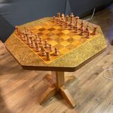 Table d'échecs artisanale en bois