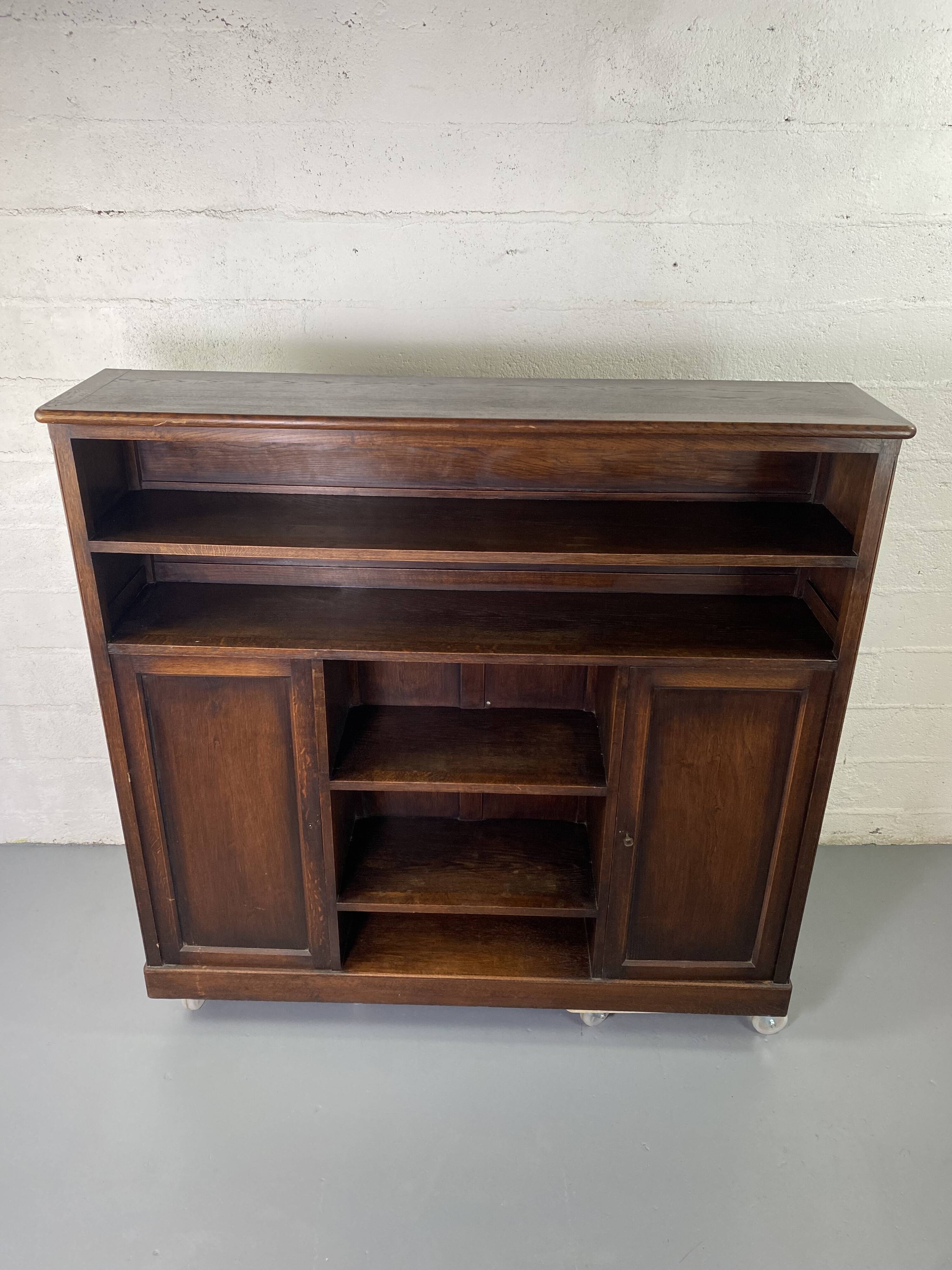 Large vintage wooden bookcase