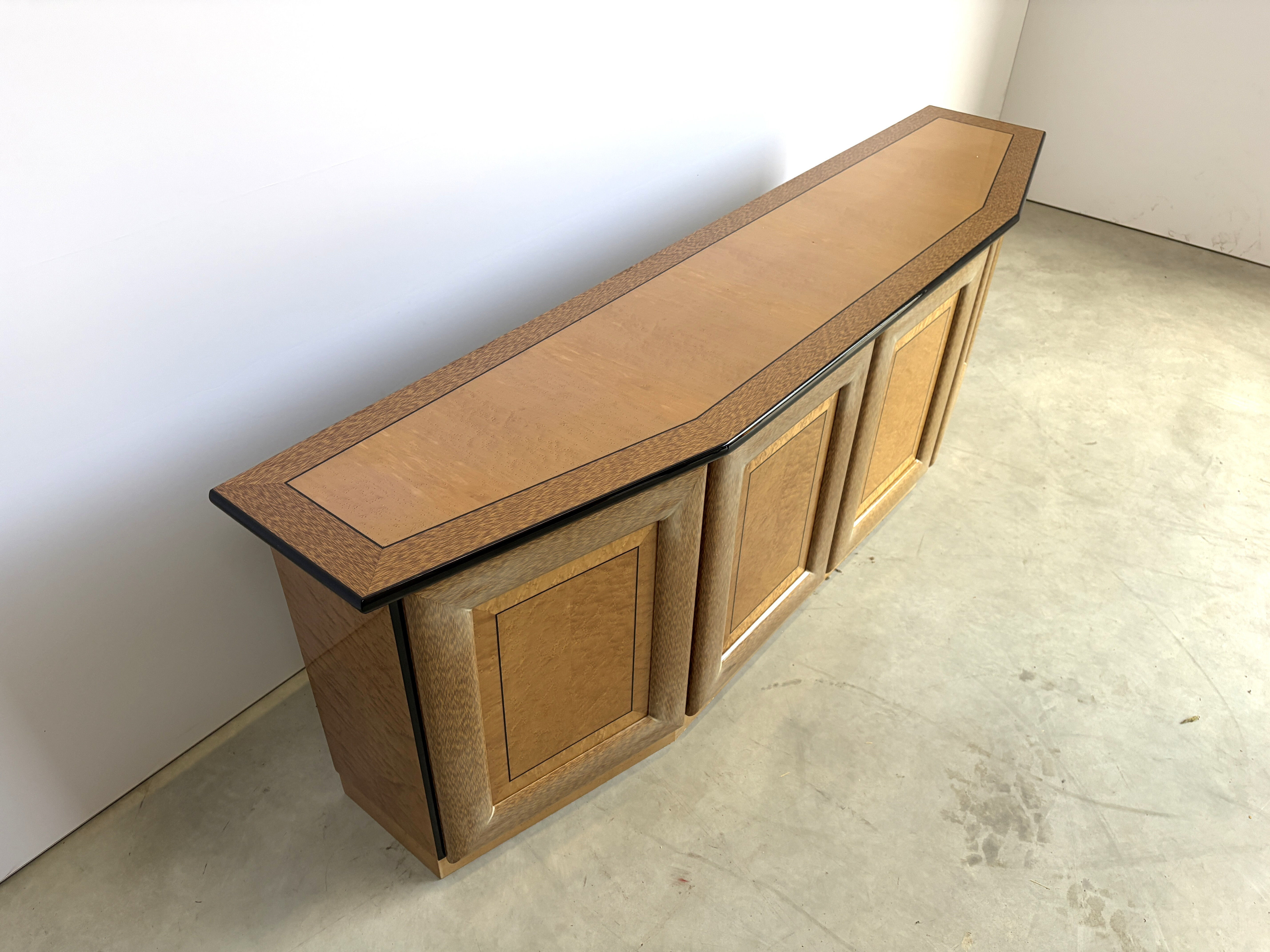 Vintage burl wood credenza, 1980s