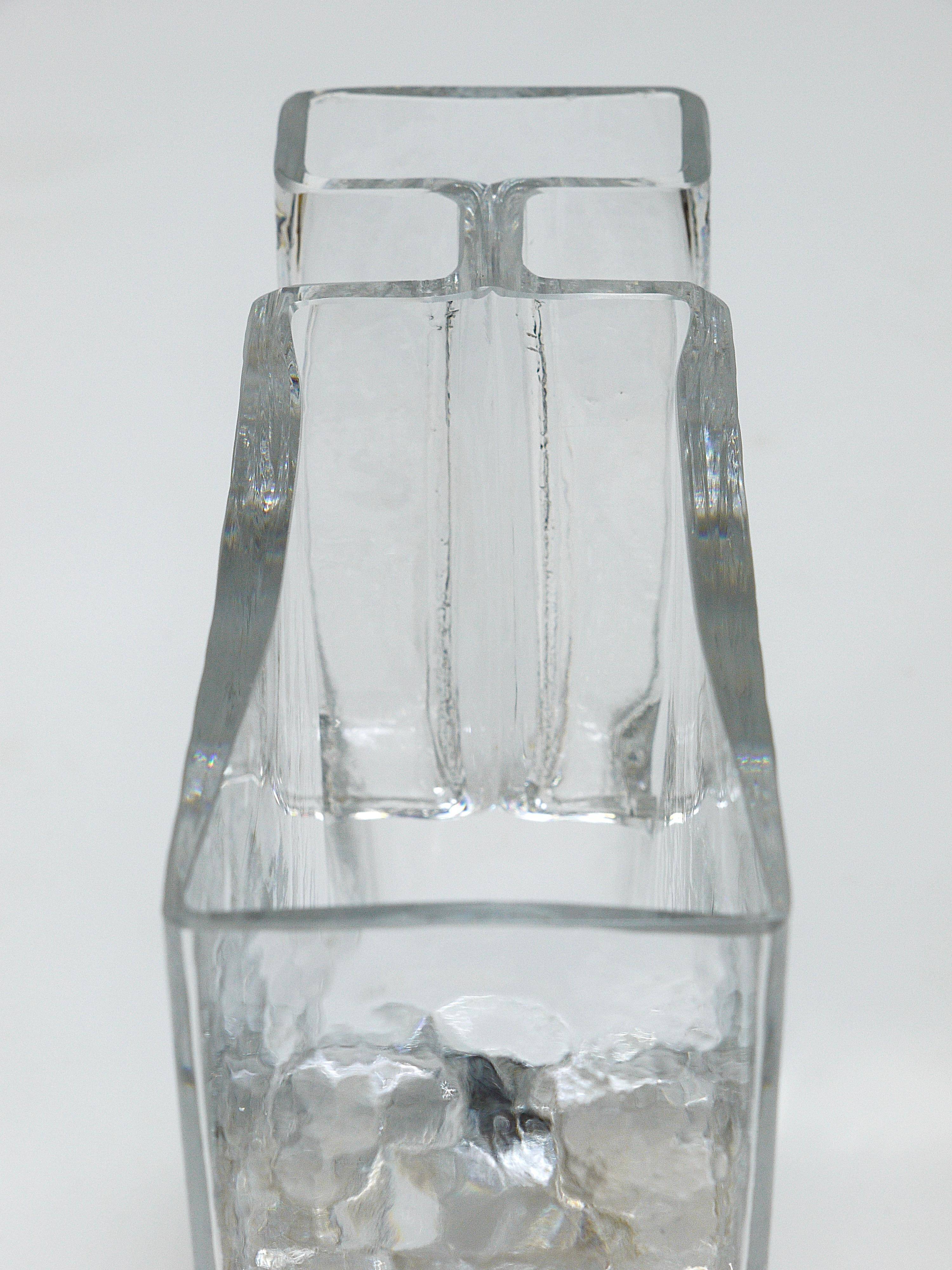 Ice Op Art glass vase by Claus Josef Riedel, Austria, 1970s