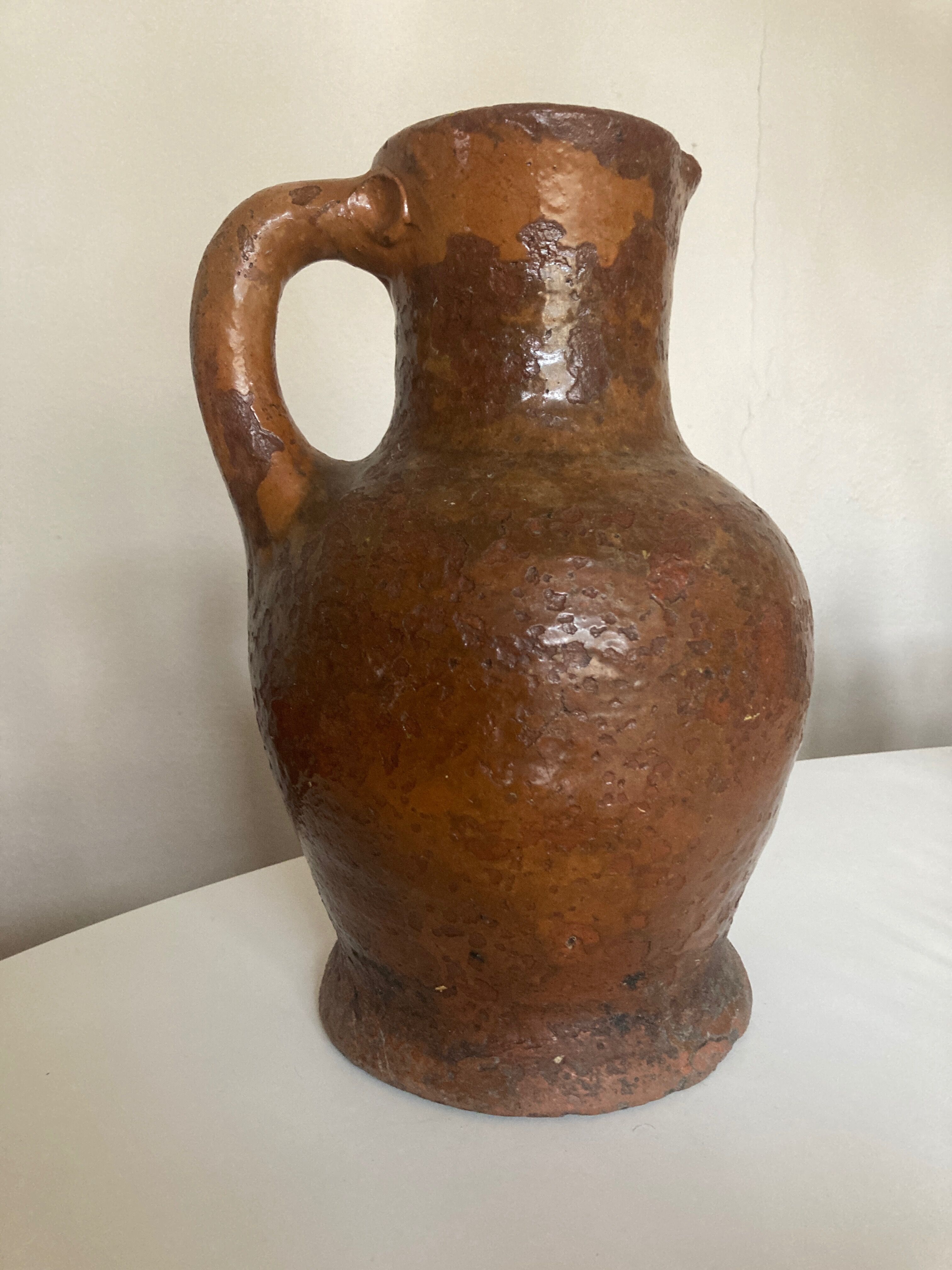 Farm pitcher late 19th in terracotta folk arts XXXL