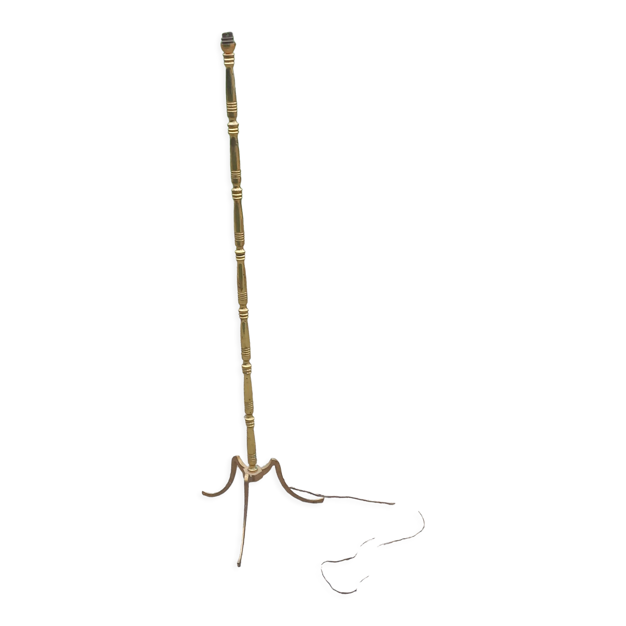 50s floor lamp in gilded brass