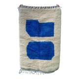 Moroccan Berber carpet white and blue modern Majorelle