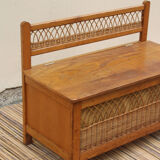 Wooden chest and rattan