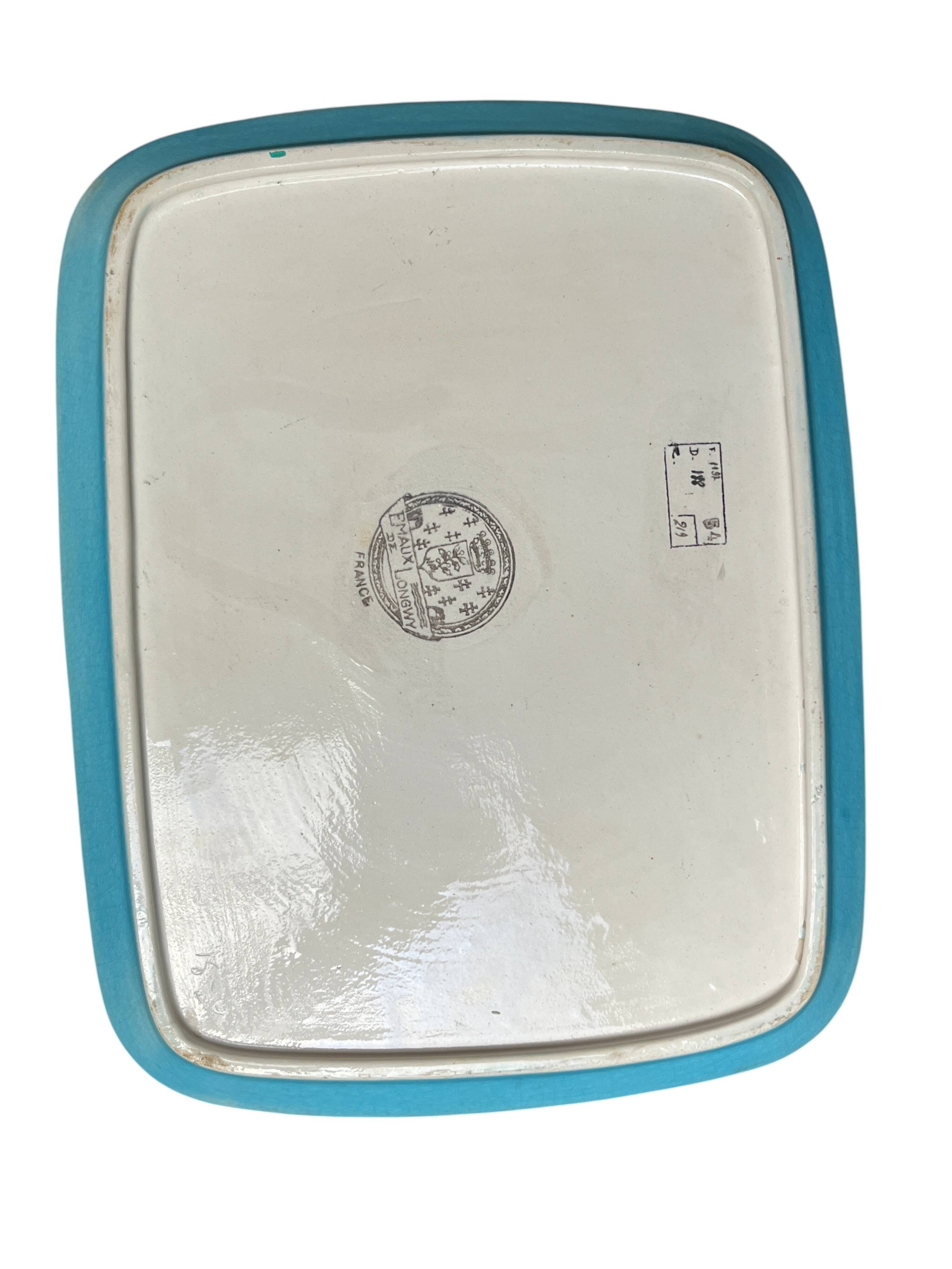 Longwy, cherry blossom glazed earthenware smoking set, early 20th century