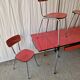 Red Formica table with 4 chairs